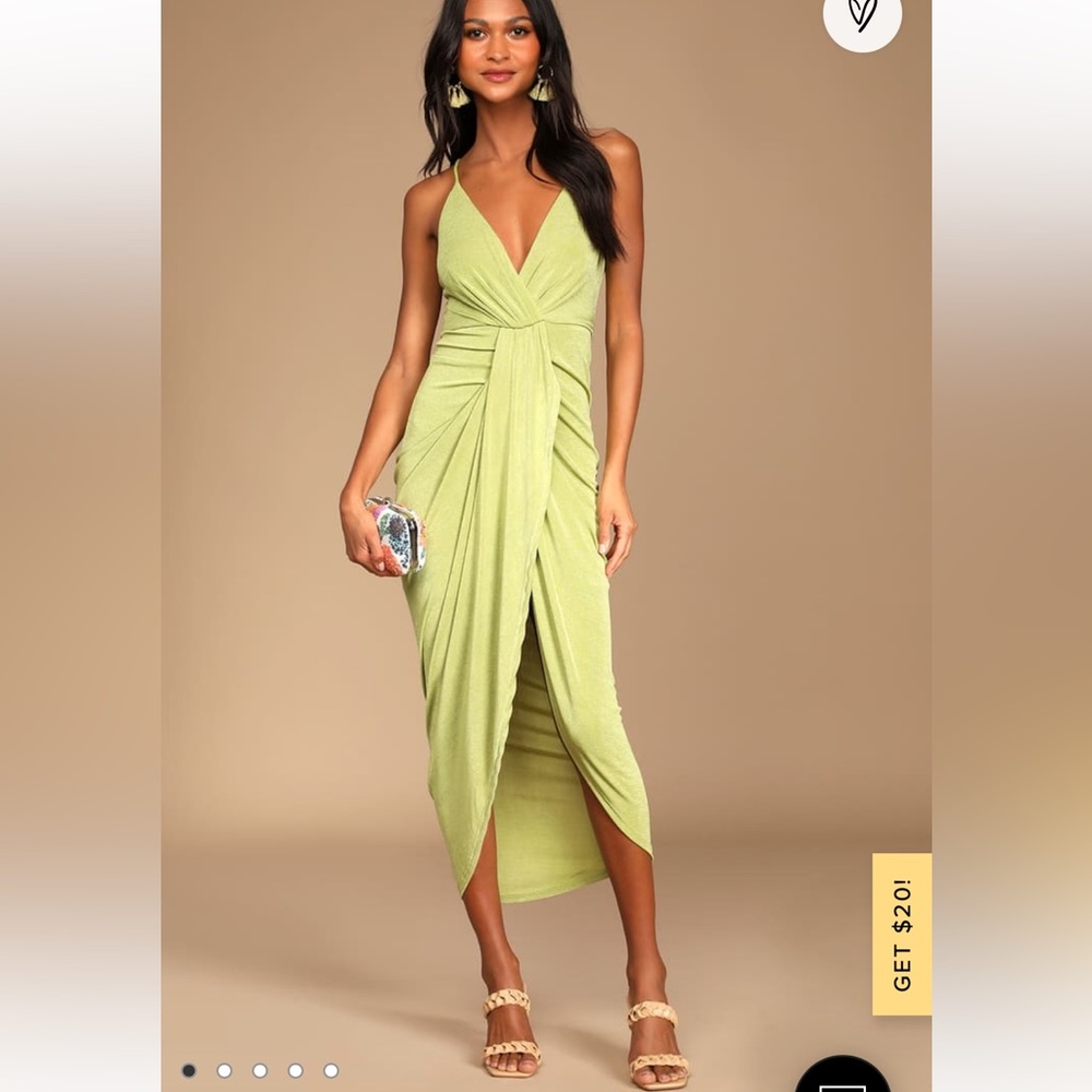 LULUS dreamy date light green surprise dress